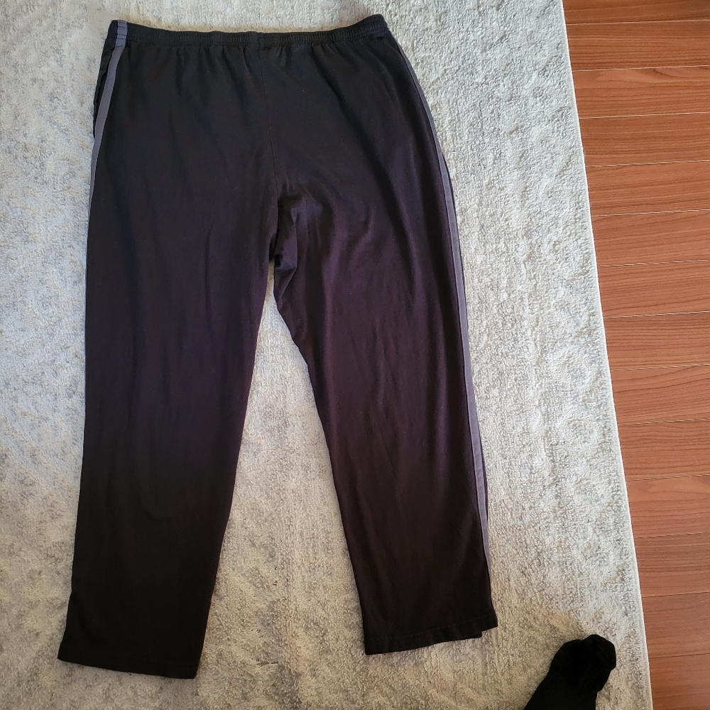 Men's Charcoal Black Jogging pants with single Gray stripe on each side